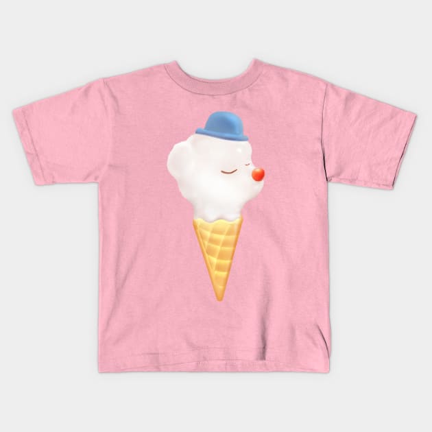 Puppy Ice Cream Cone Pool Float Kids T-Shirt by zkozkohi